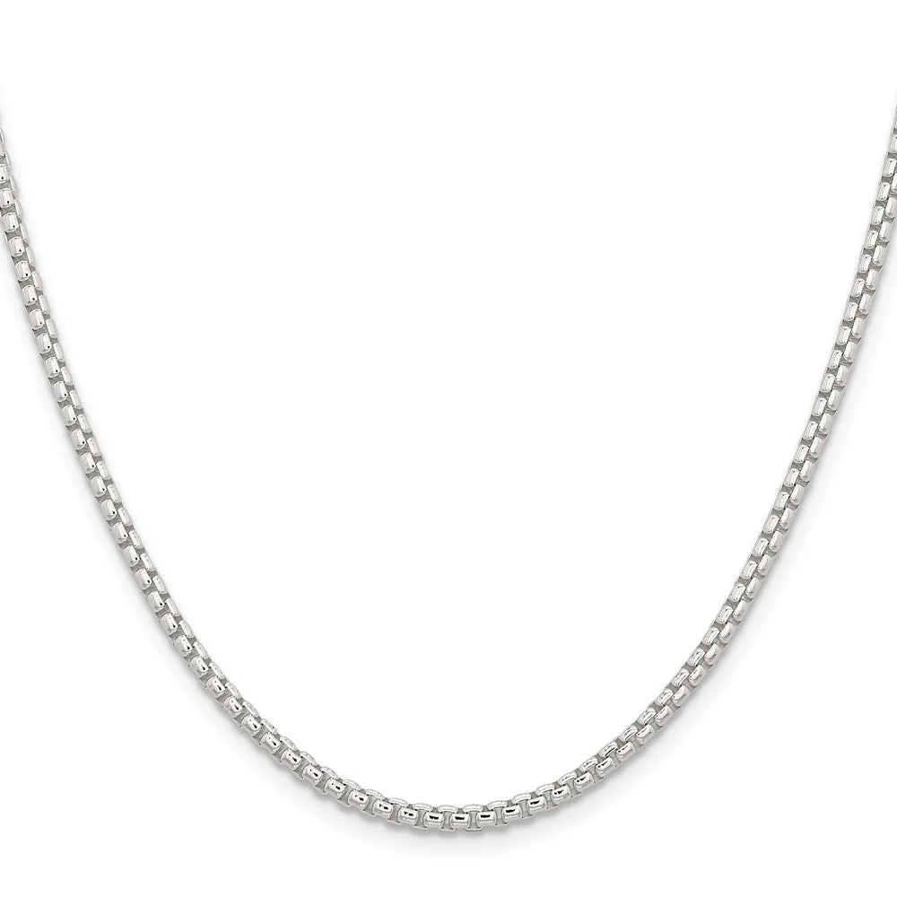 Sterling Silver 2.6mm Round Box Chain