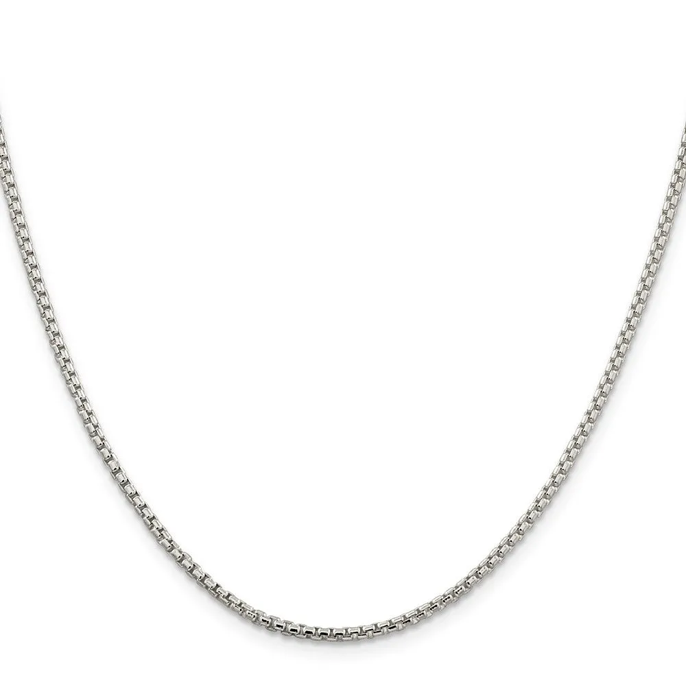 Sterling Silver 2mm Round Box Chain