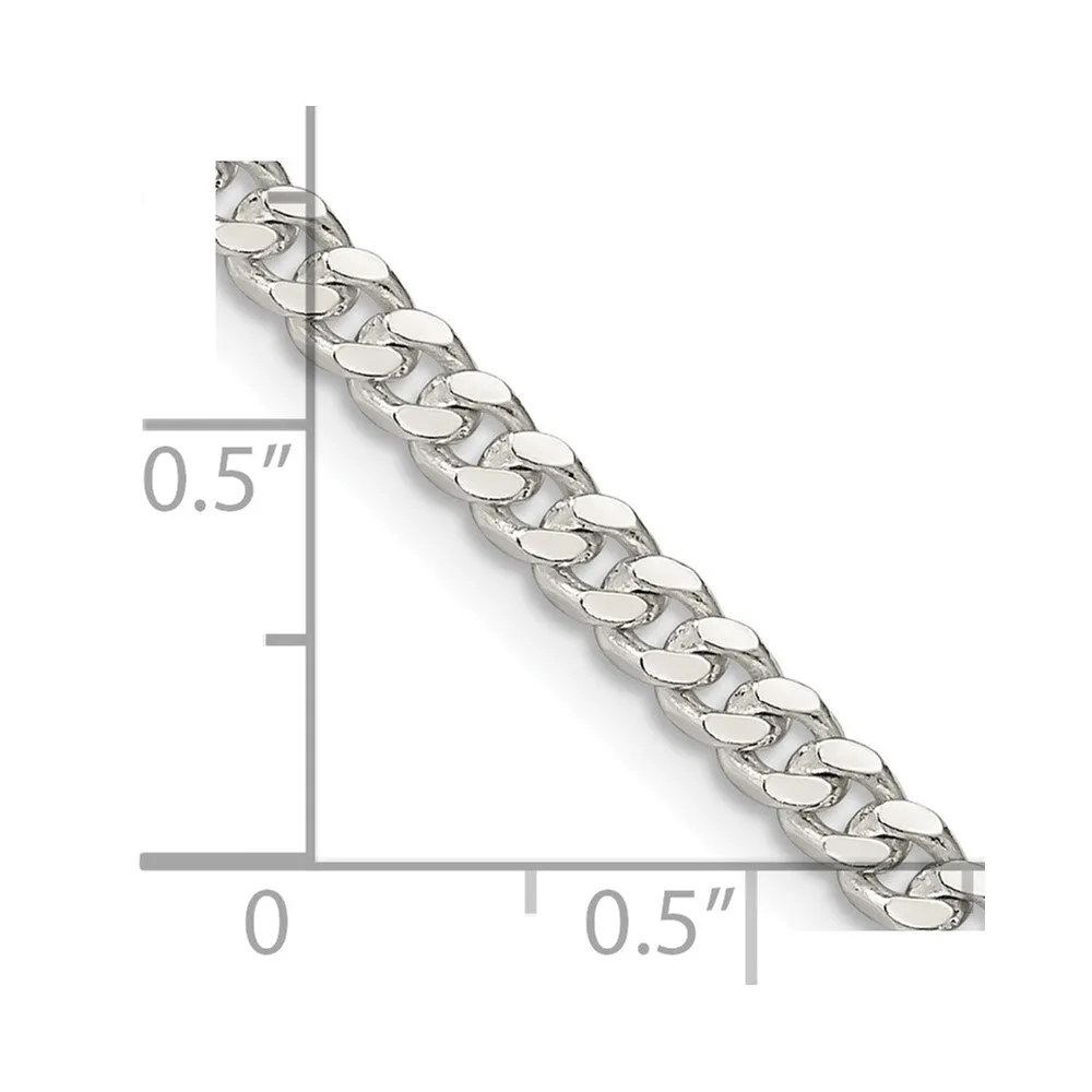 Sterling Silver 3.25mm Domed Curb Chain