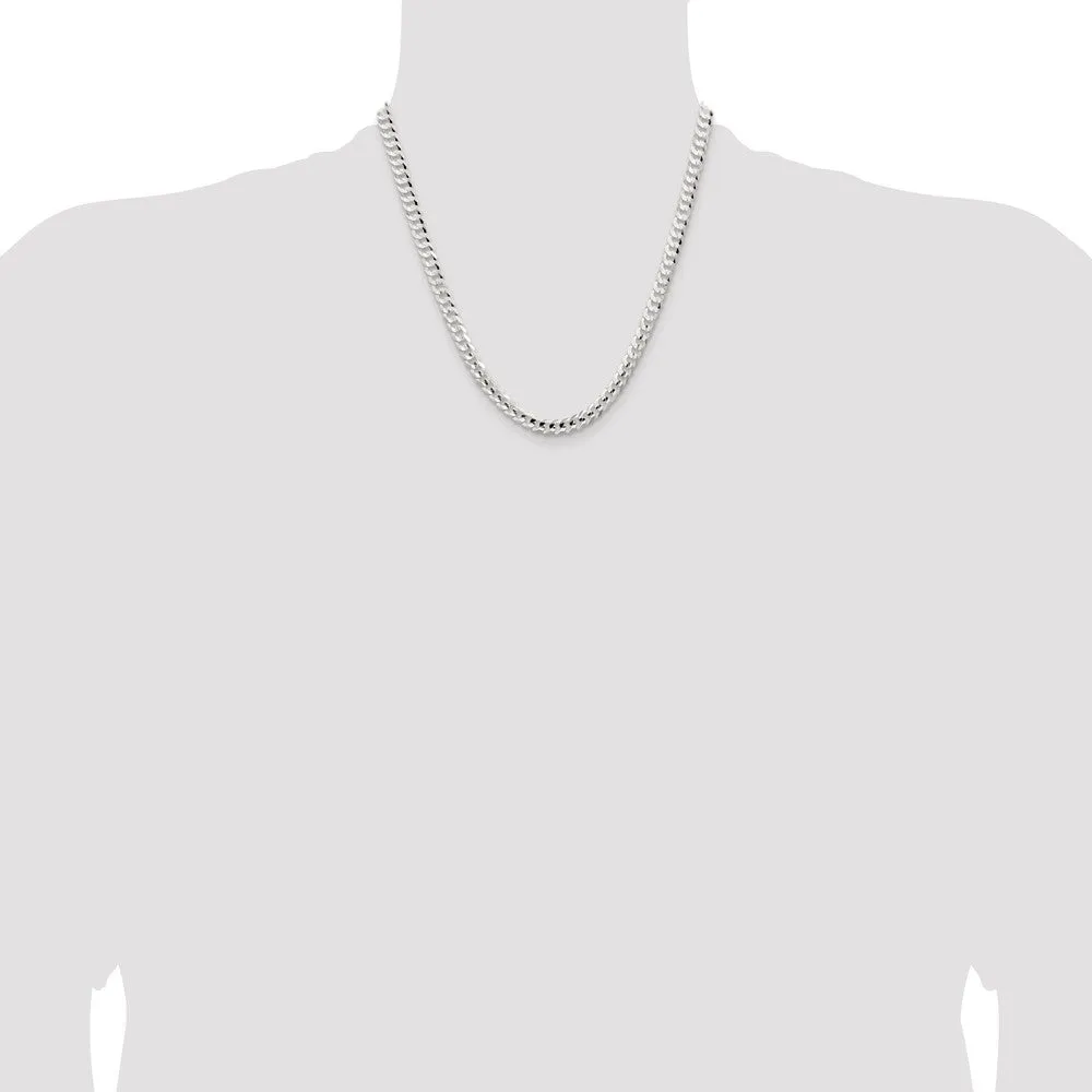 Sterling Silver 5.65mm Concave Beveled Curb Chain