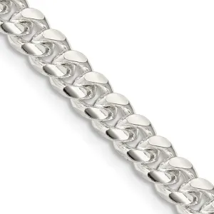 Sterling Silver 5mm Domed w/ Side Dimond-cut Curb Chain