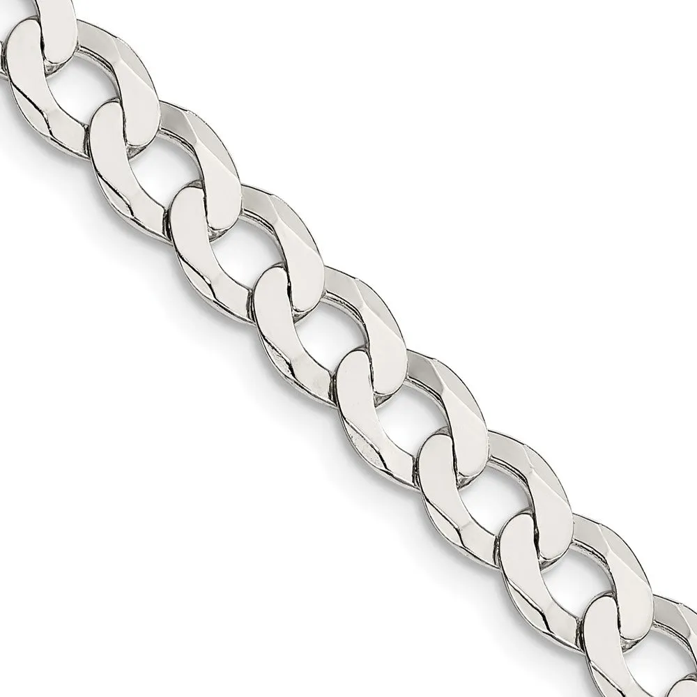 Sterling Silver 6.8mm Flat Curb Chain