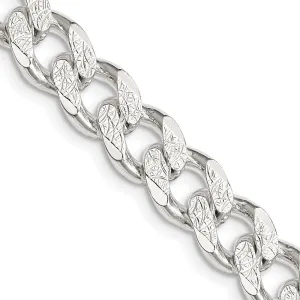 Sterling Silver 9.15mm Pav� Curb Chain