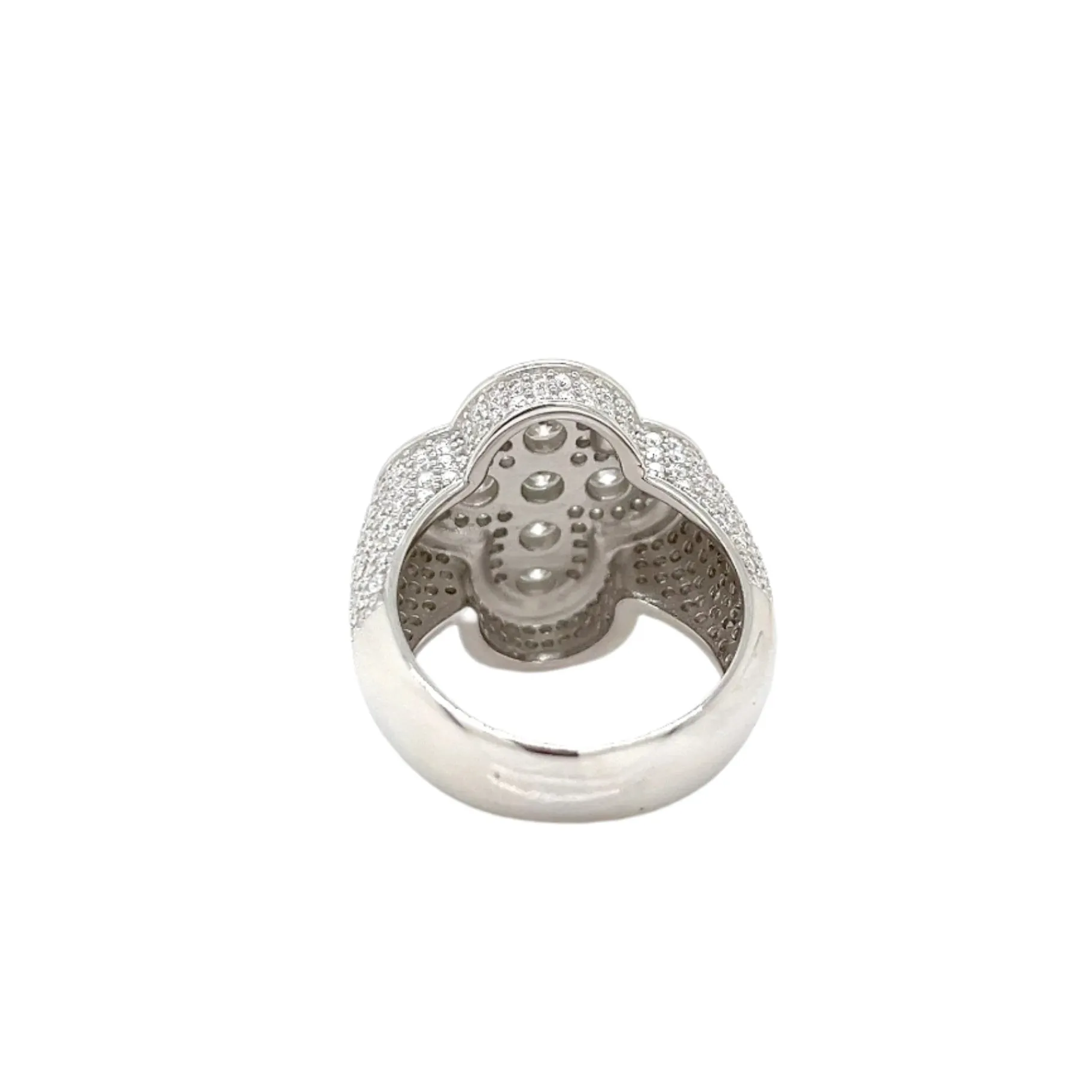 Sterling Silver Cross Ring Lab-Created Moissanite - M103069