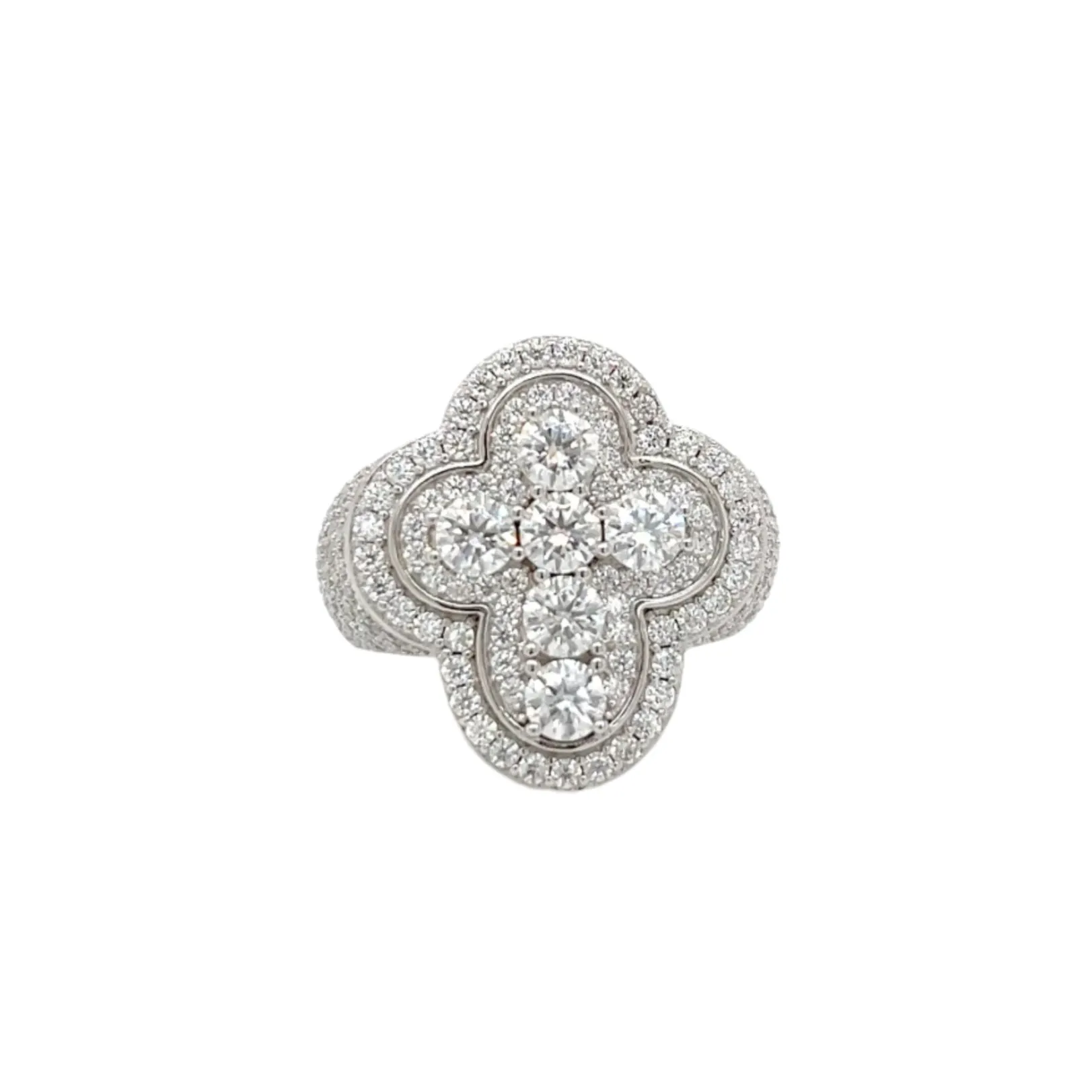 Sterling Silver Cross Ring Lab-Created Moissanite - M103069