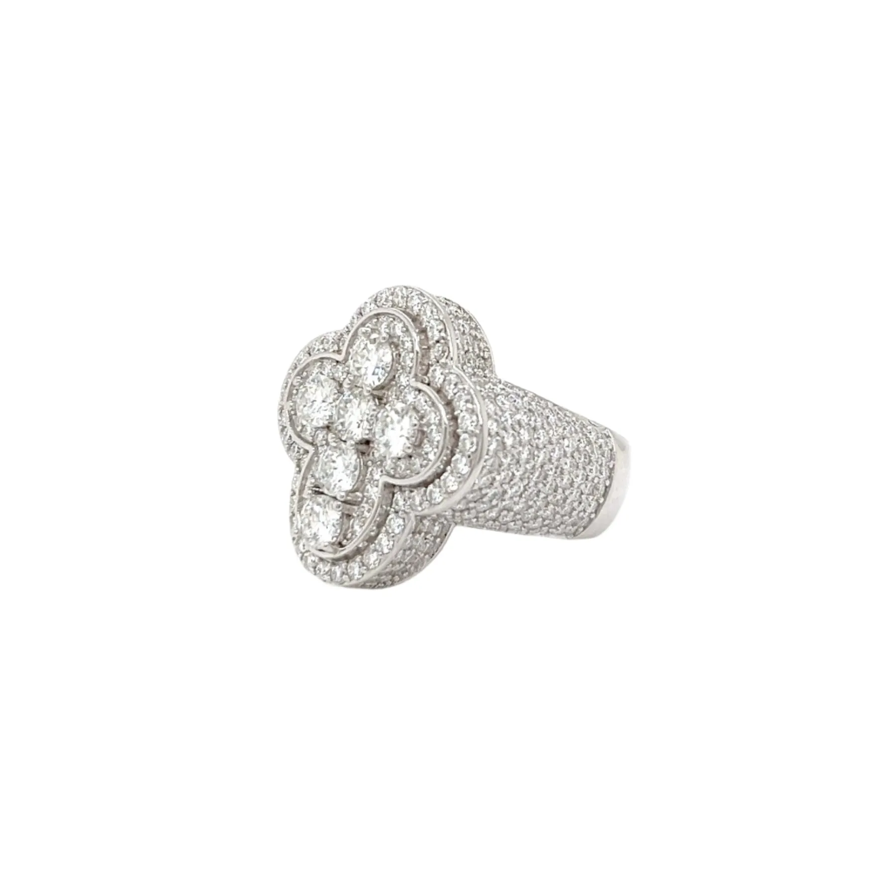 Sterling Silver Cross Ring Lab-Created Moissanite - M103069