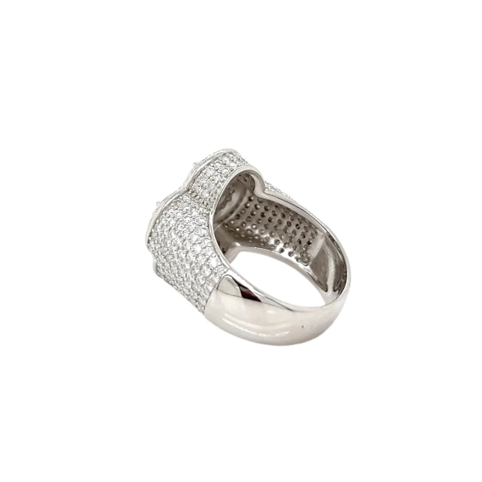 Sterling Silver Cross Ring Lab-Created Moissanite - M103069
