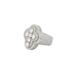 Sterling Silver Cross Ring Lab-Created Moissanite - M103069