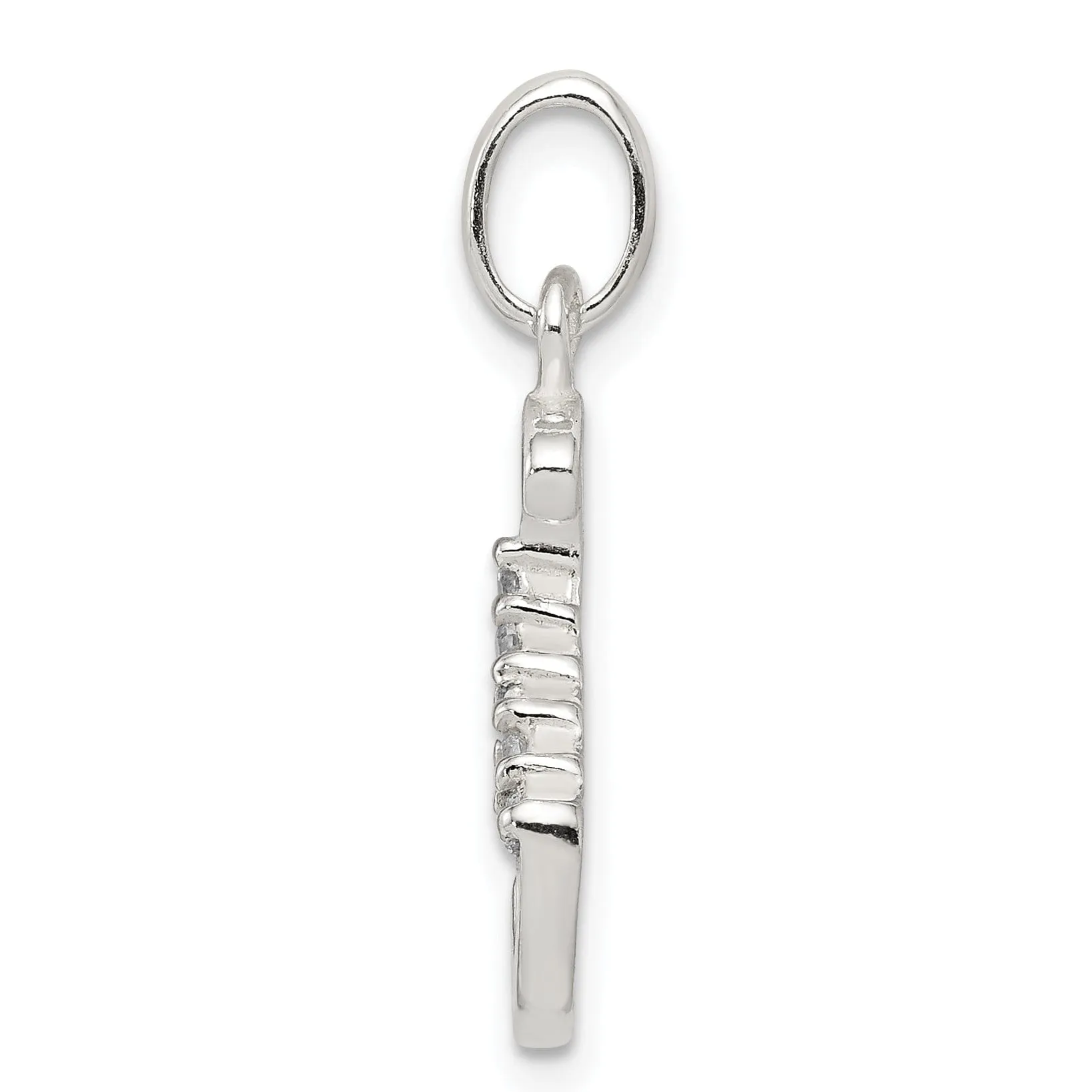 Sterling Silver CZ Initial S Charm Pendant
