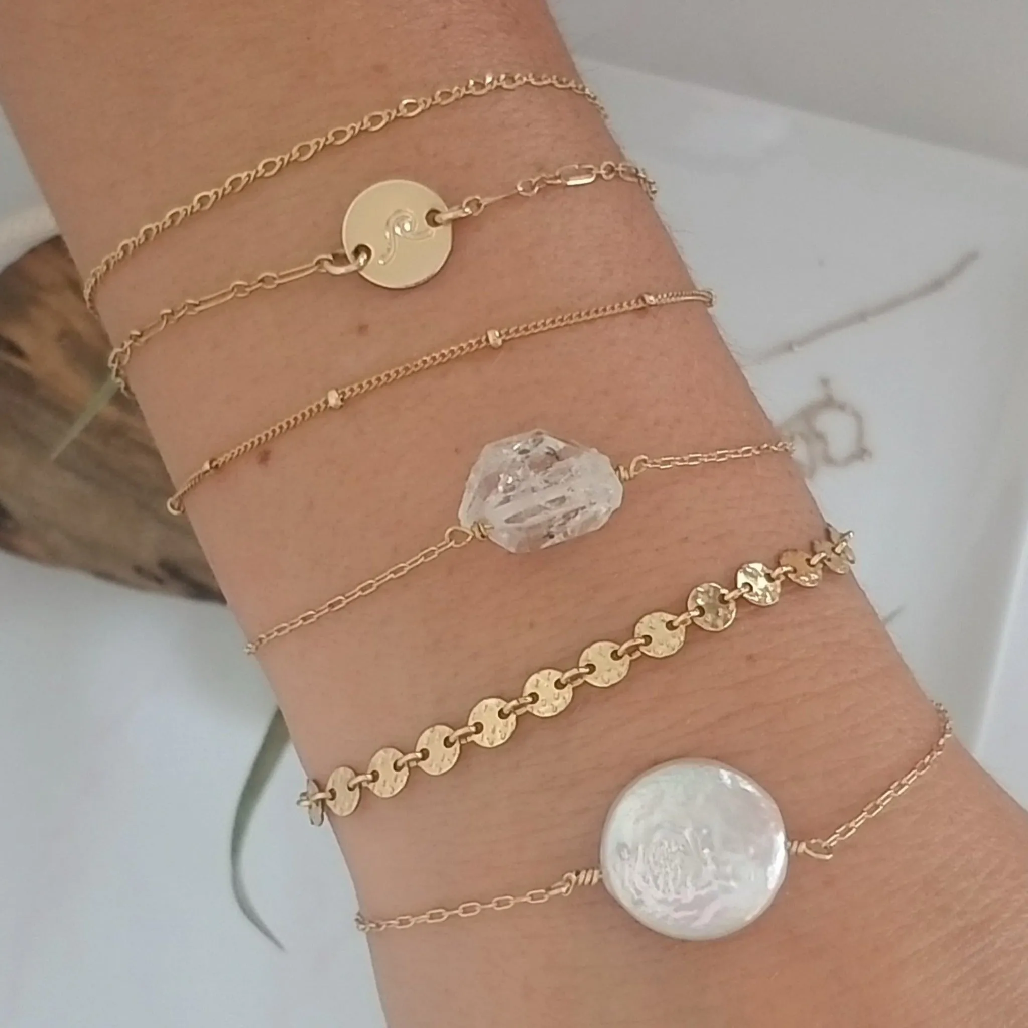 Sterling Silver Dainty Stacking Bracelet - Figaro, Satellite, Cable or Sequin