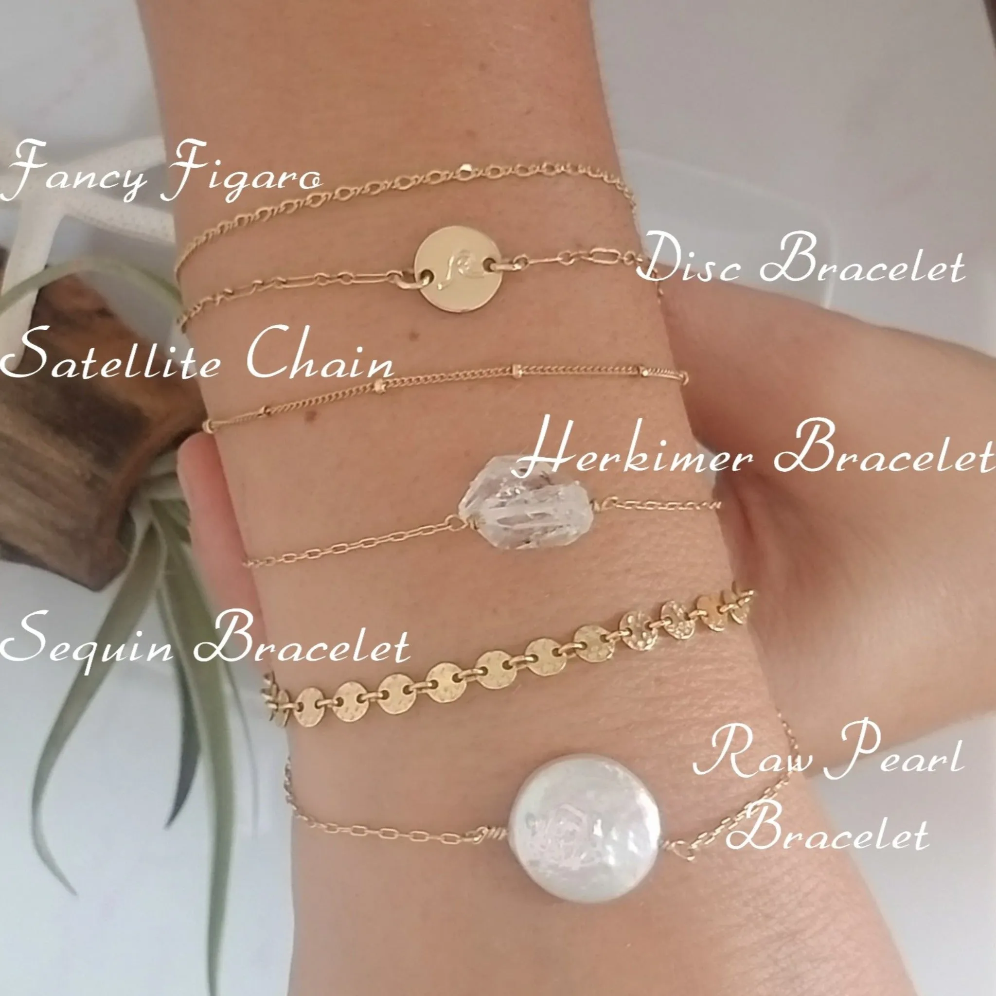 Sterling Silver Dainty Stacking Bracelet - Figaro, Satellite, Cable or Sequin