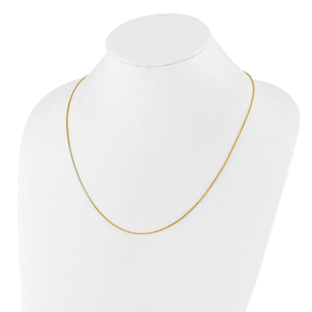 Sterling Silver Gold-plated Adjustable 1.1mm Box Chain