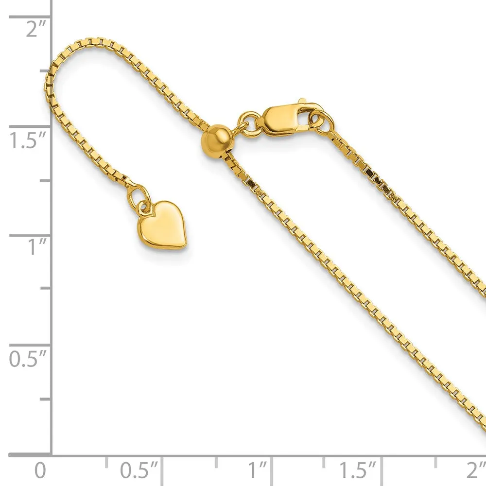 Sterling Silver Gold-plated Adjustable 1.1mm Box Chain