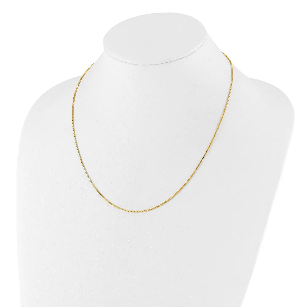 Sterling Silver Gold-plated Adjustable 1.1mm Box Chain
