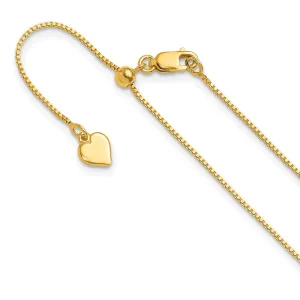 Sterling Silver Gold-plated Adjustable .85mm Box Chain