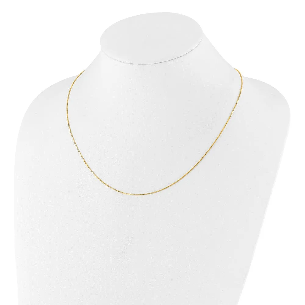 Sterling Silver Gold-plated Adjustable .85mm Box Chain
