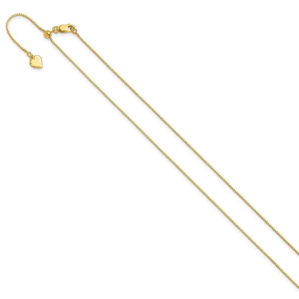Sterling Silver Gold-plated Adjustable .85mm Box Chain