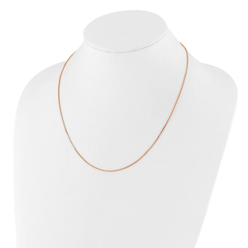 Sterling Silver Rose Gold-plated Adjustable 1.1mm Box Chain