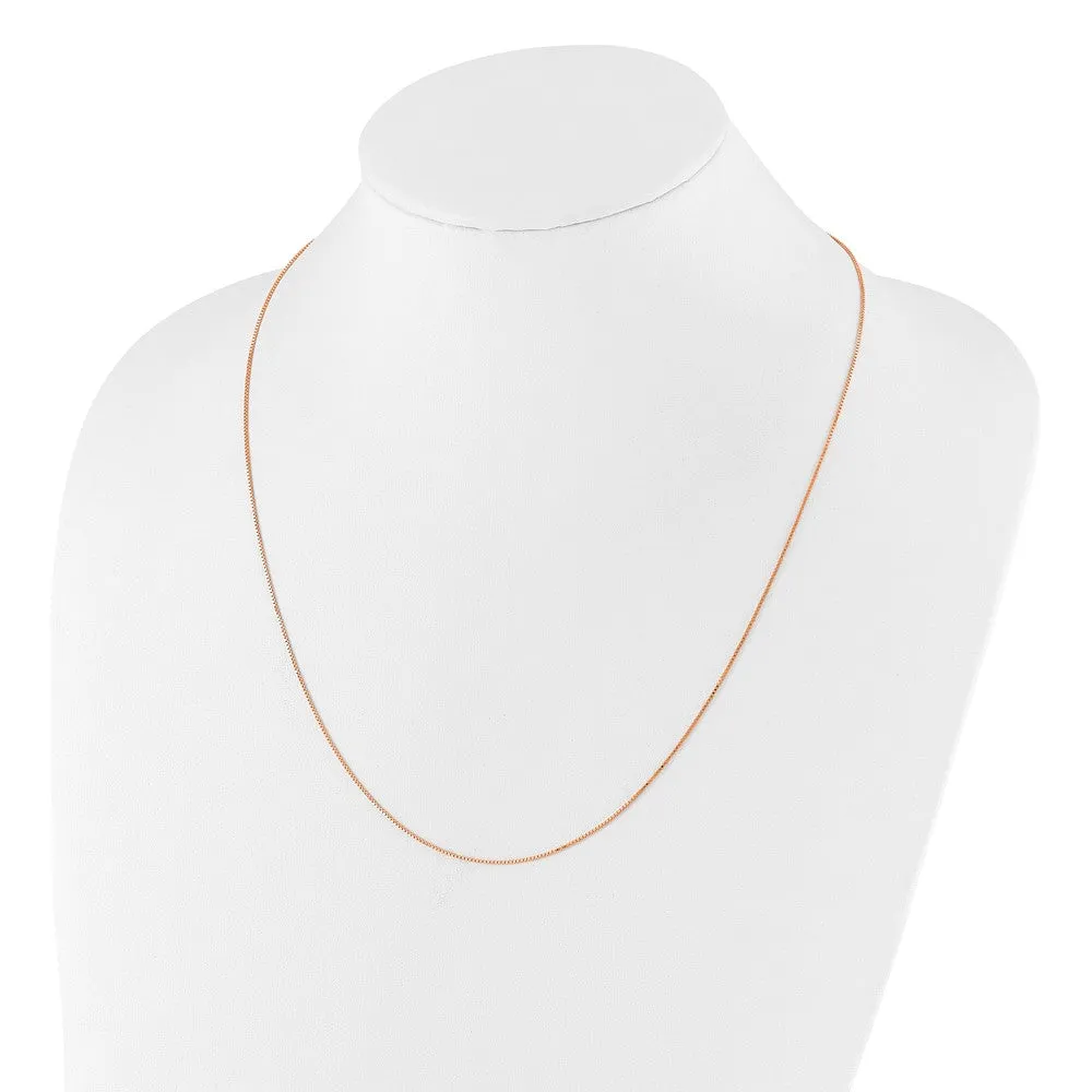 Sterling Silver Rose Gold-plated Adjustable .85mm Box Chain