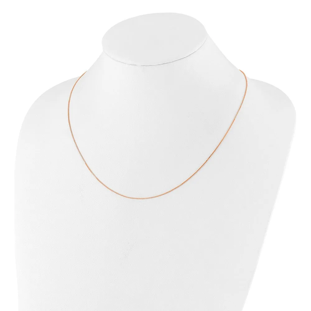 Sterling Silver Rose Gold-plated Adjustable .85mm Box Chain