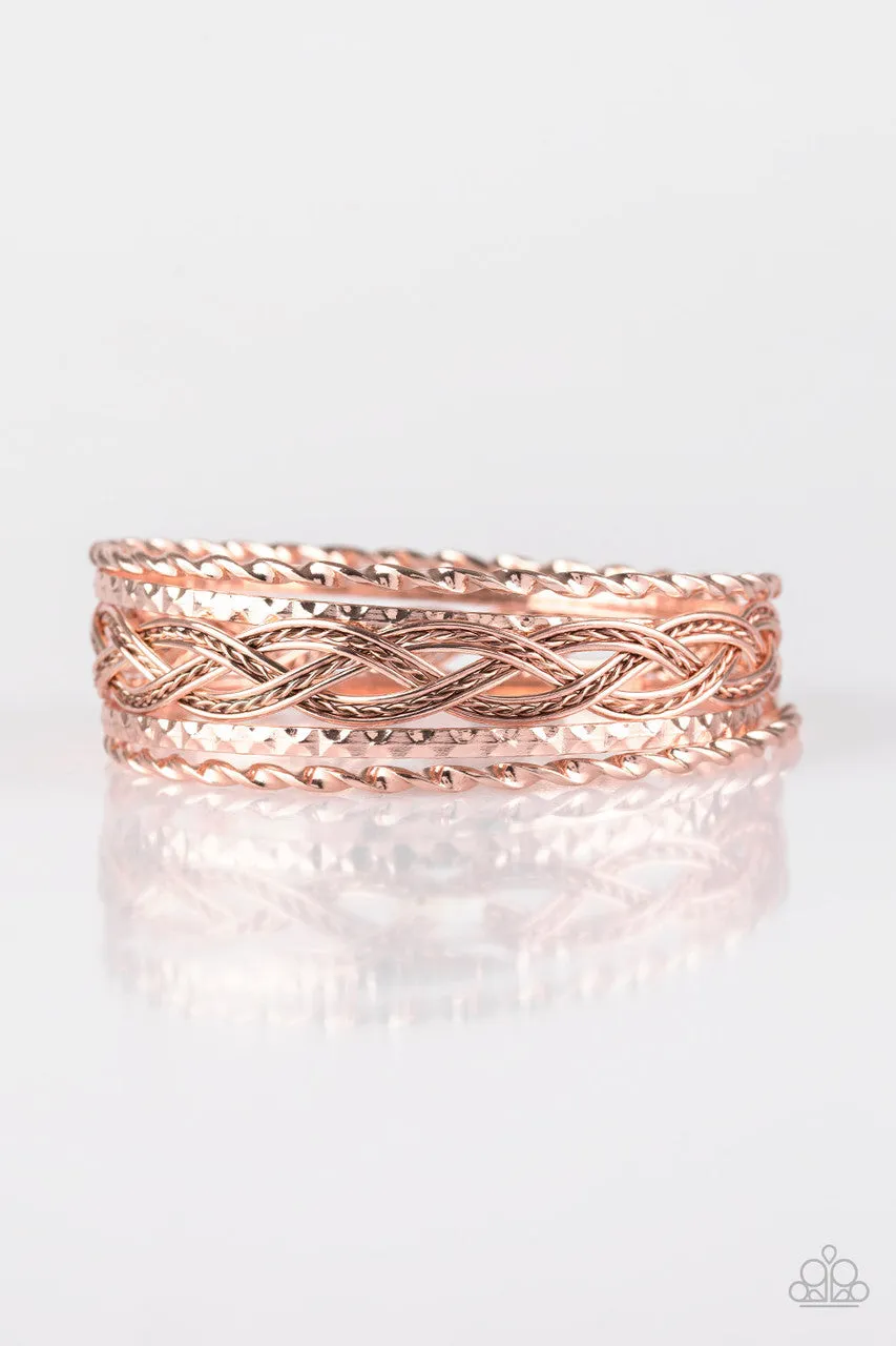 Straight Street Rose Gold Paparazzi Bracelet