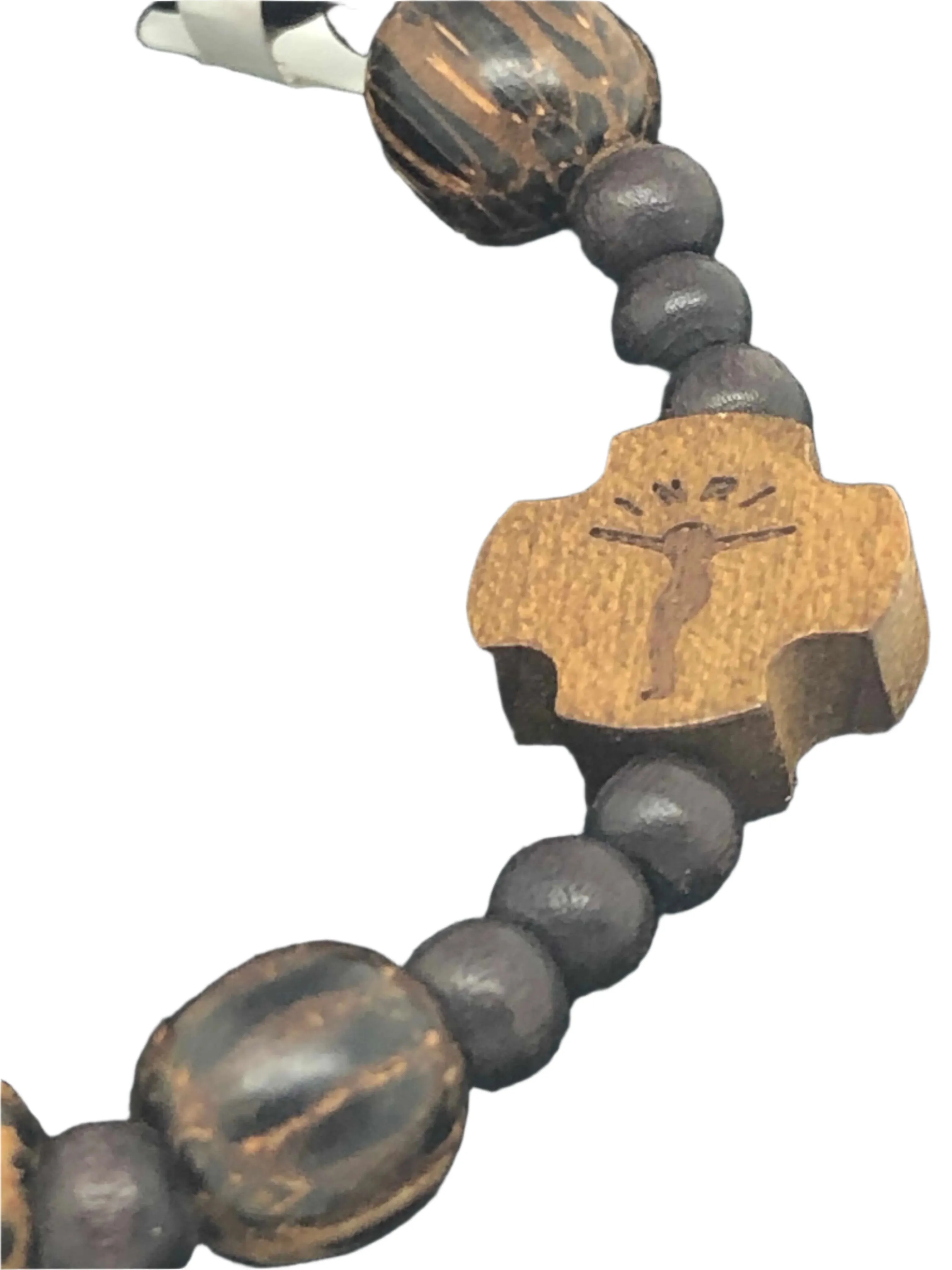 Striped Wood Children’s Rosary Bracelet (8mm)