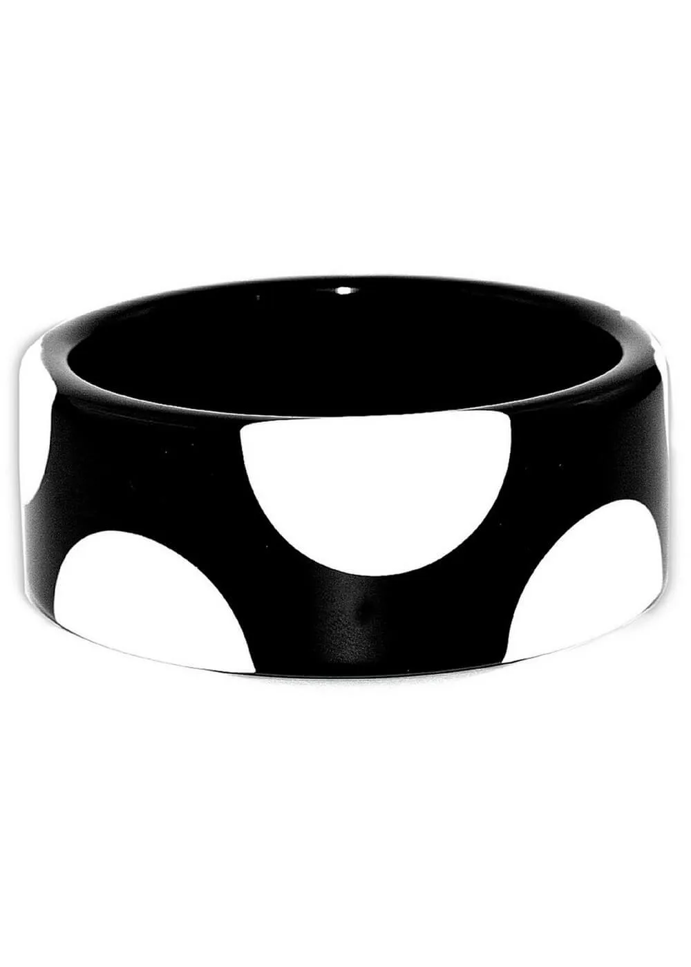 Succubus Jewels Zaza Polkadot 50's Bangle Black White