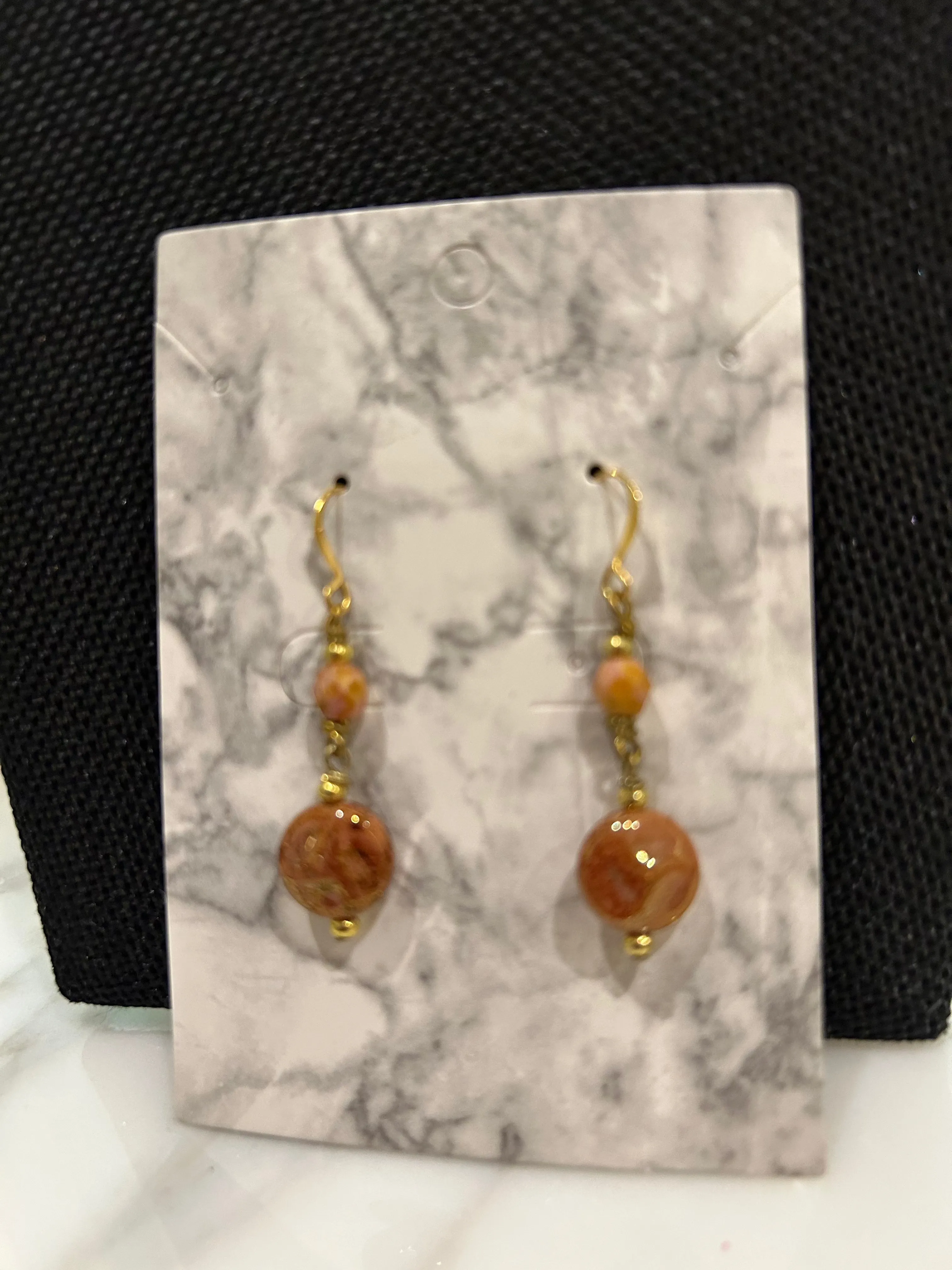 Sunstone Puffy Circle Earrings