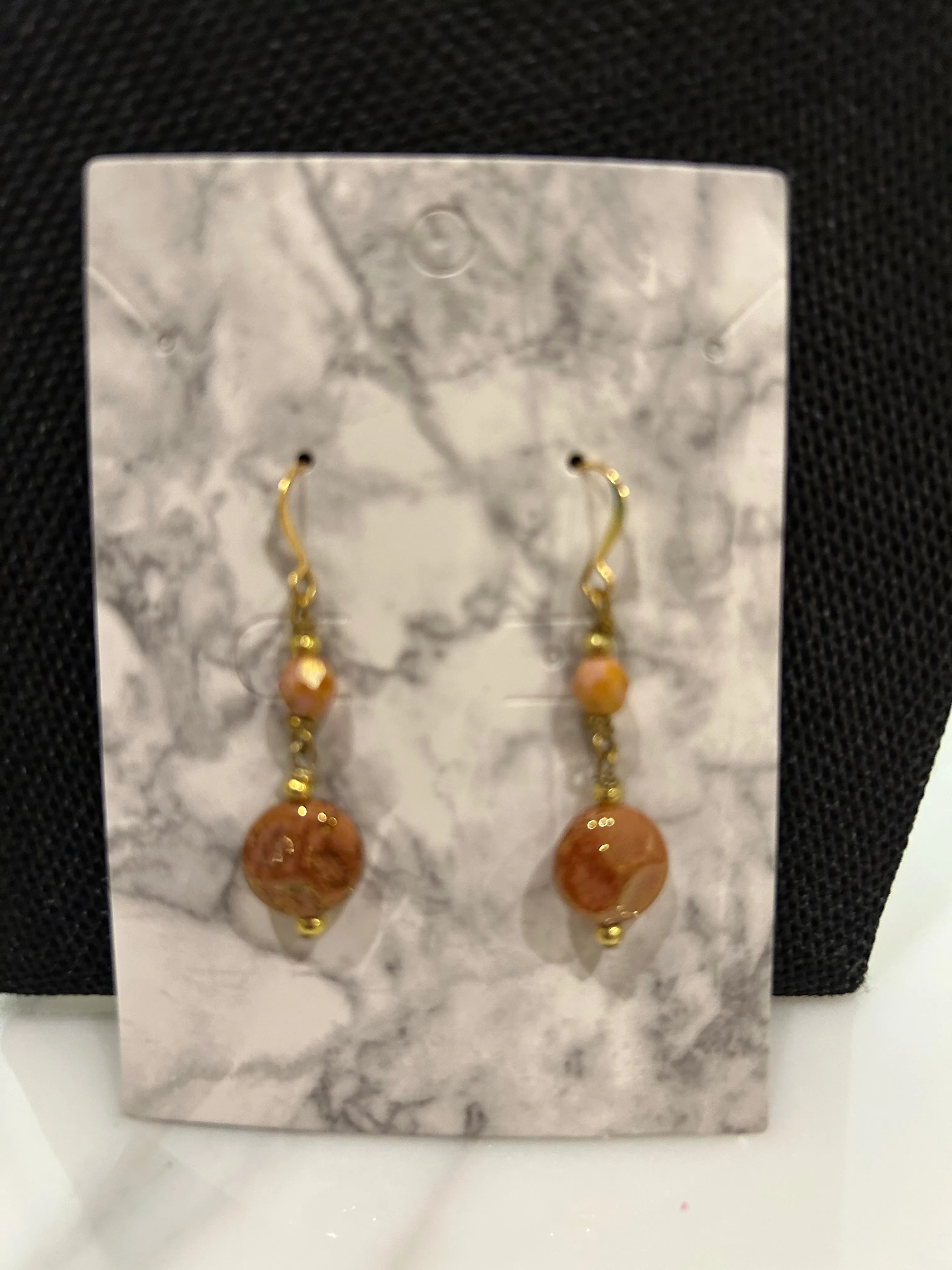 Sunstone Puffy Circle Earrings