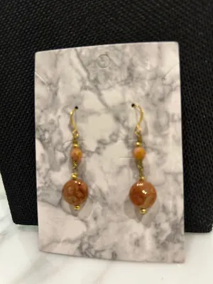 Sunstone Puffy Circle Earrings