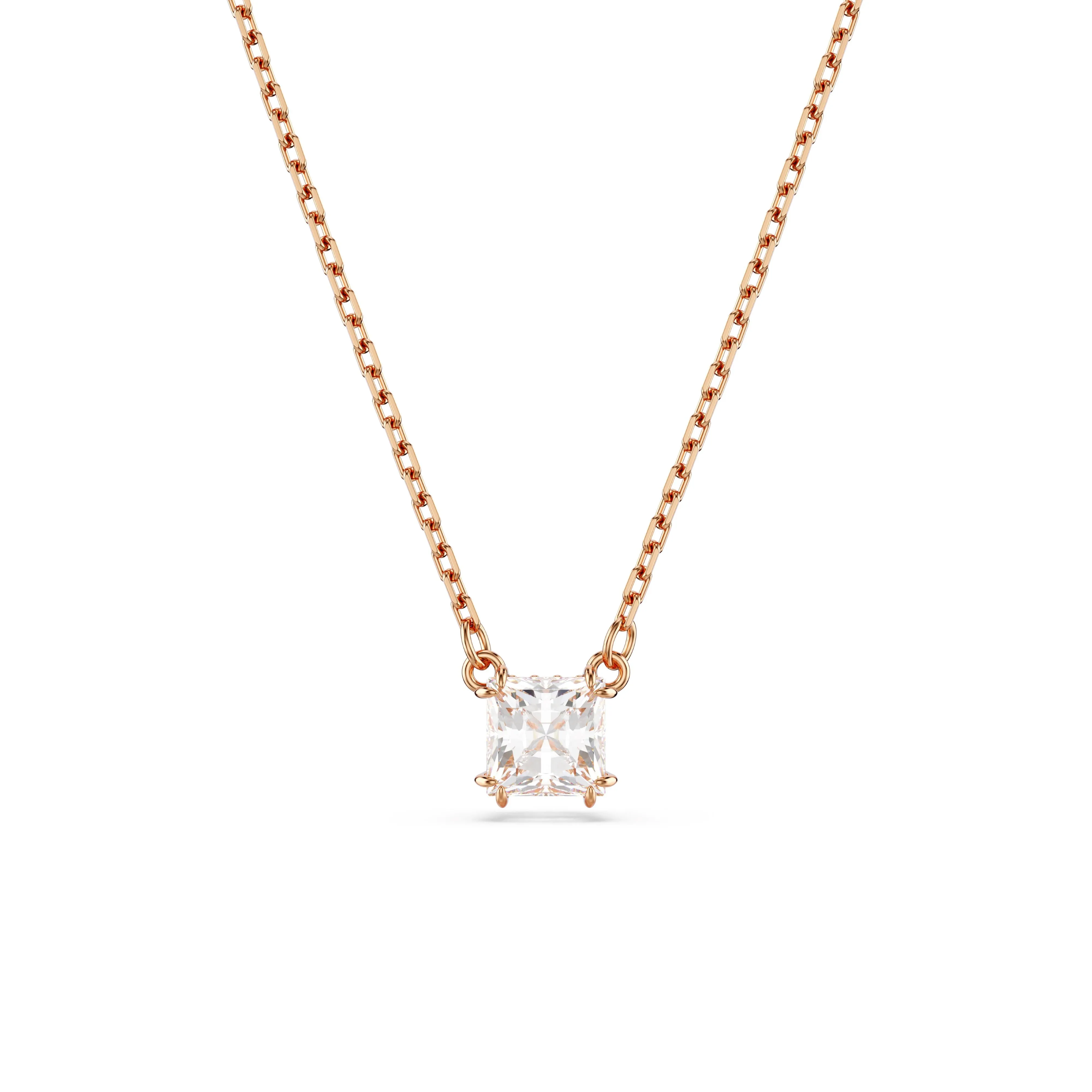 Swarovski Stilla Square Rose Tone Necklace