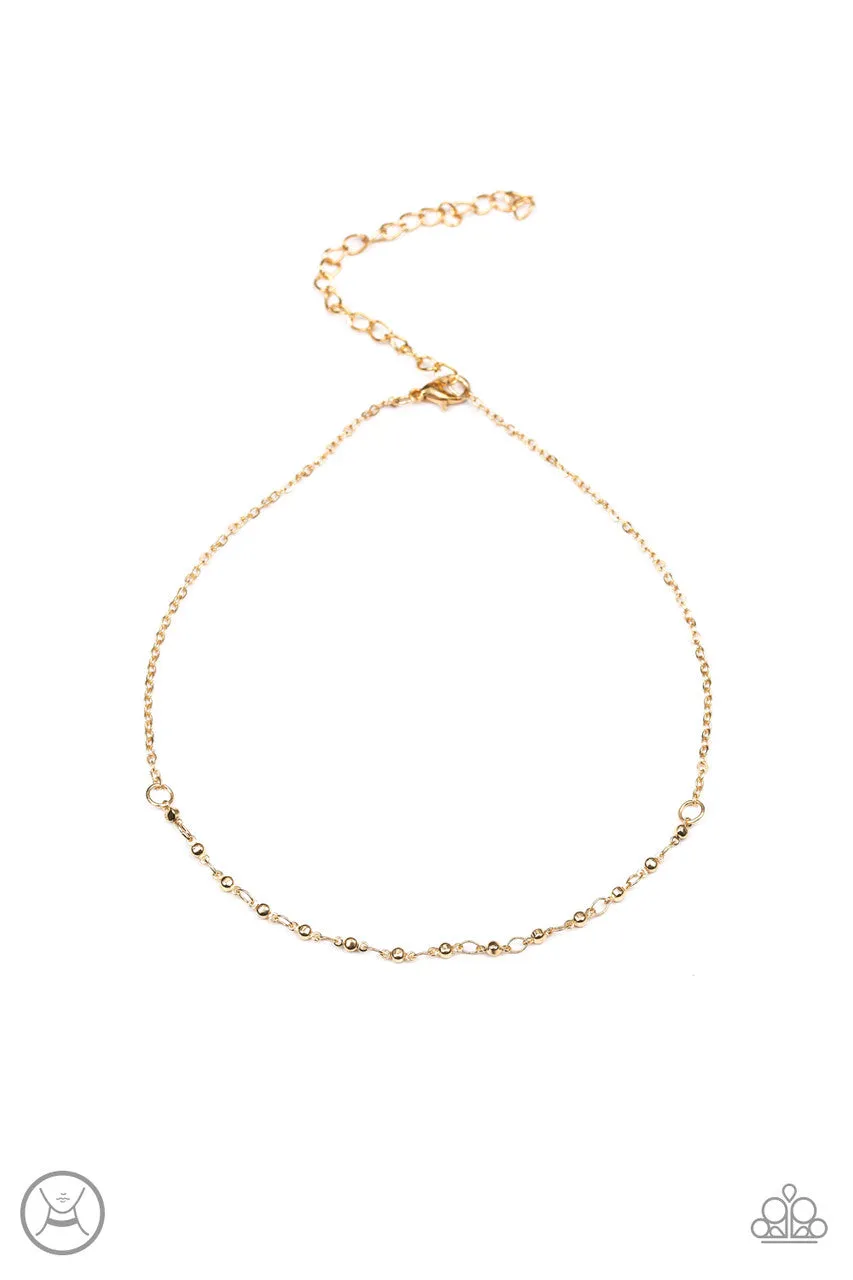 Take a Risk Gold Paparazzi Choker Necklace