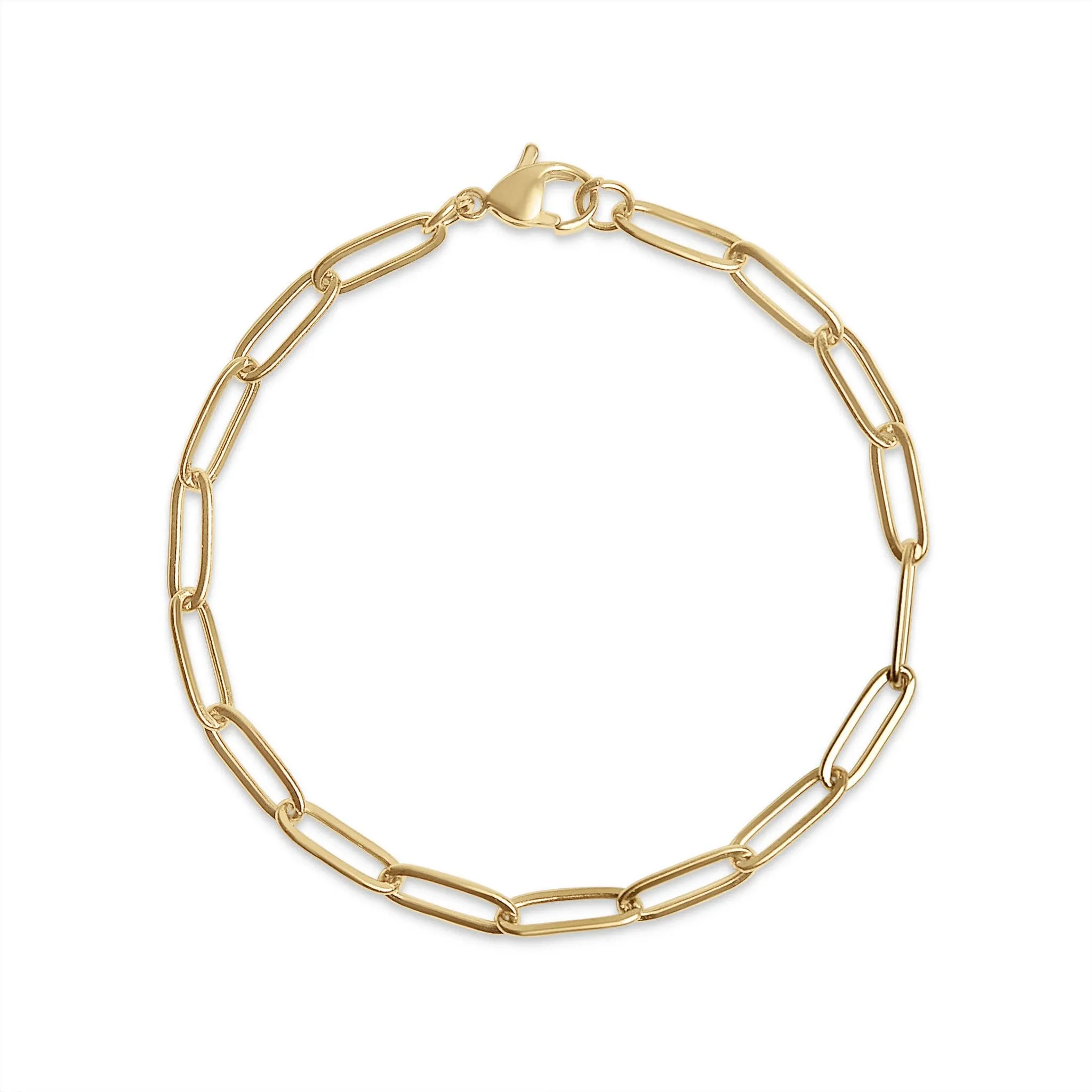 Taylor 18K Gold or Stainless PVD Paperclip Chain Bracelet
