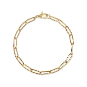 Taylor 18K Gold or Stainless PVD Paperclip Chain Bracelet