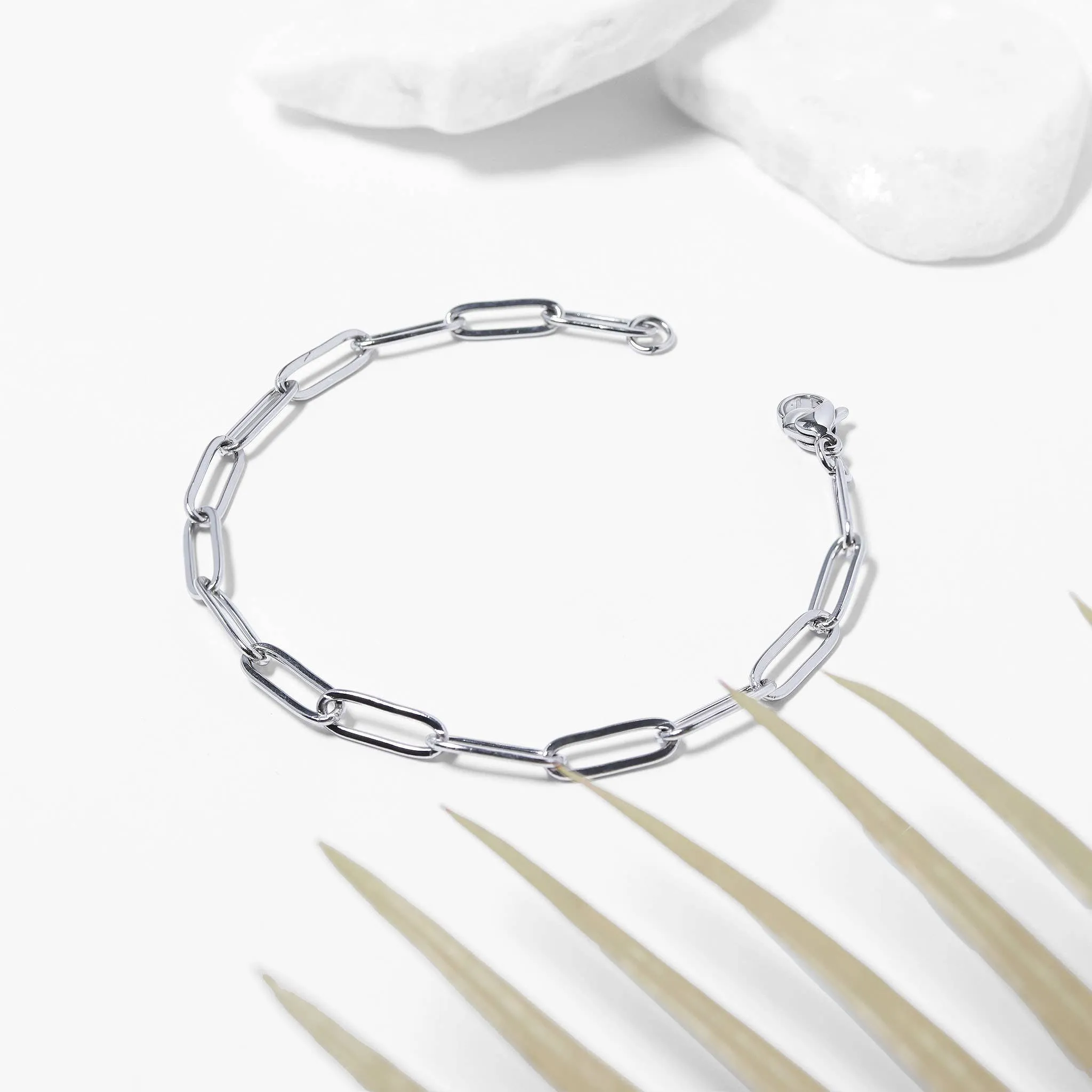 Taylor 18K Gold or Stainless PVD Paperclip Chain Bracelet
