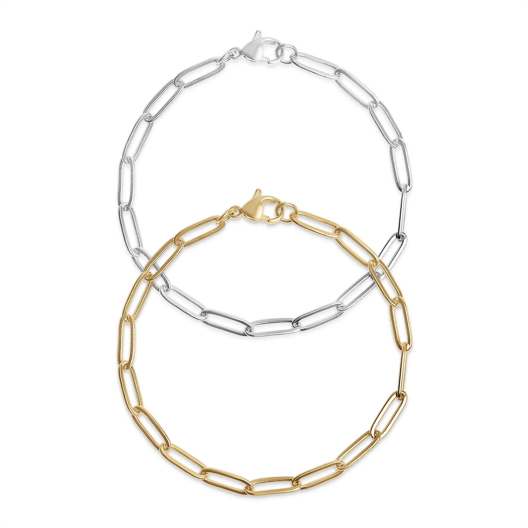 Taylor 18K Gold or Stainless PVD Paperclip Chain Bracelet
