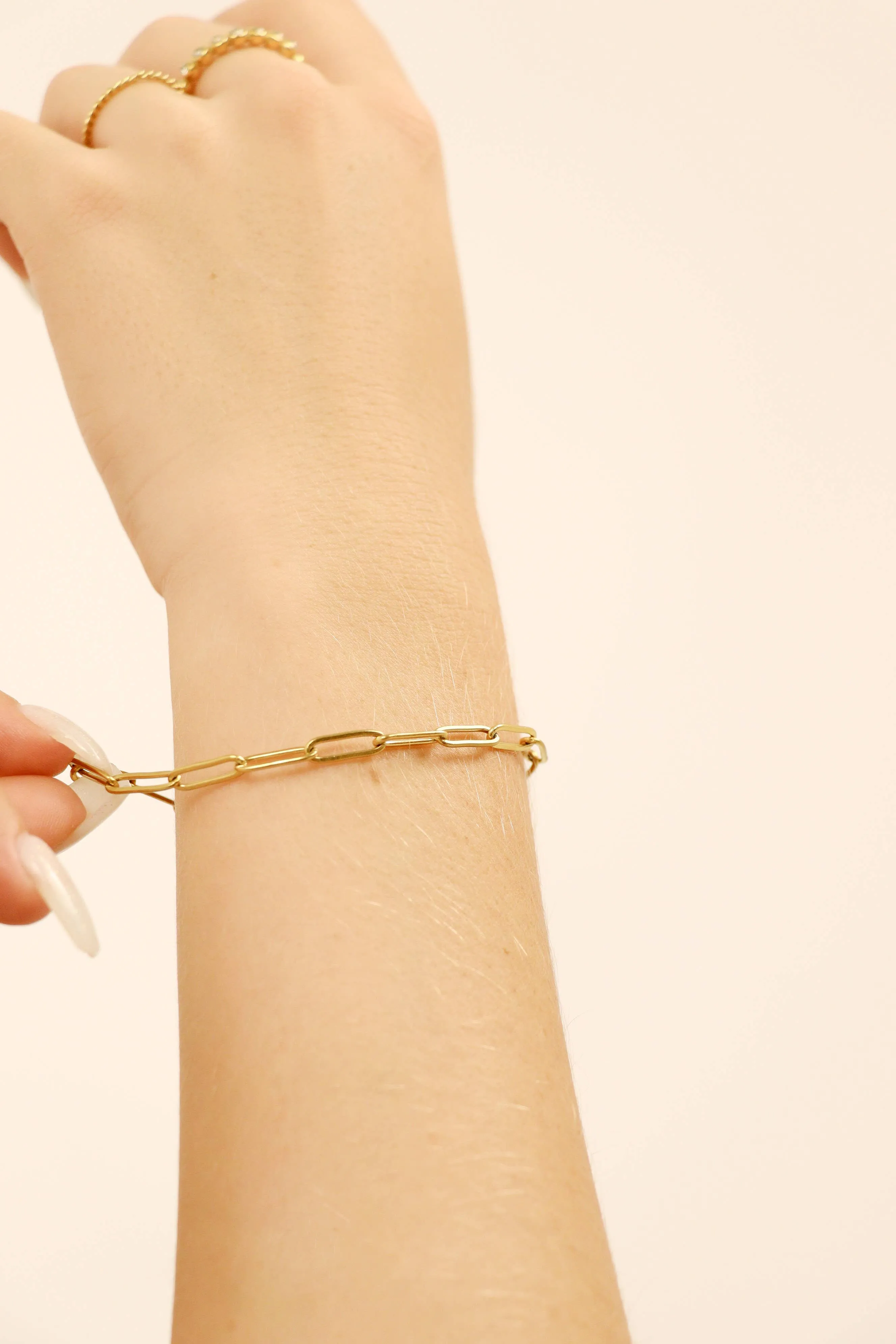 Taylor 18K Gold or Stainless PVD Paperclip Chain Bracelet