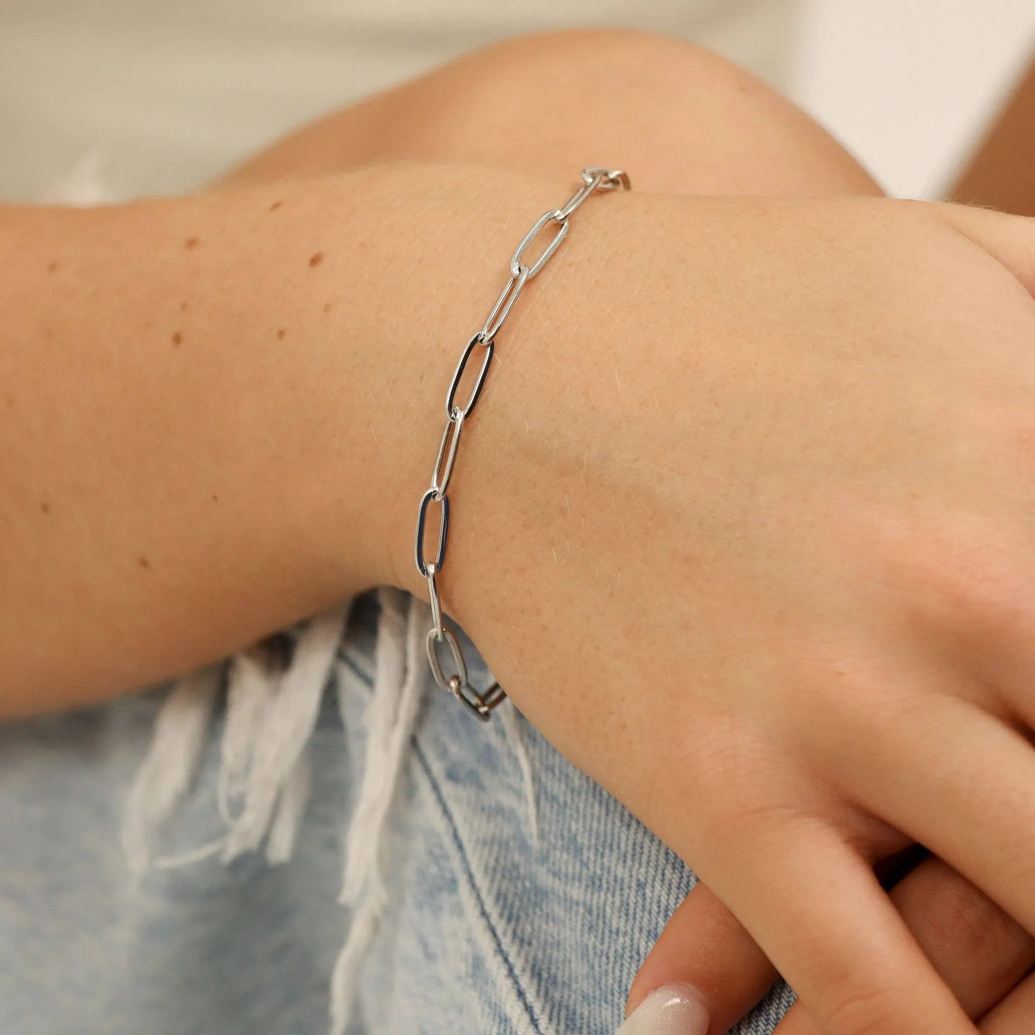 Taylor 18K Gold or Stainless PVD Paperclip Chain Bracelet
