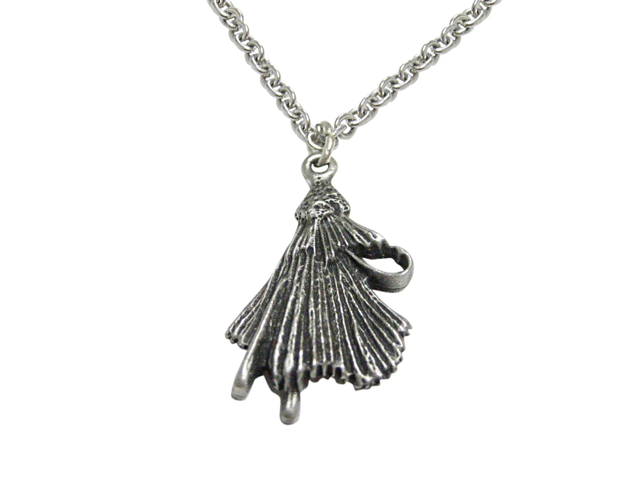 Textured Fishing Fly Pendant Necklace