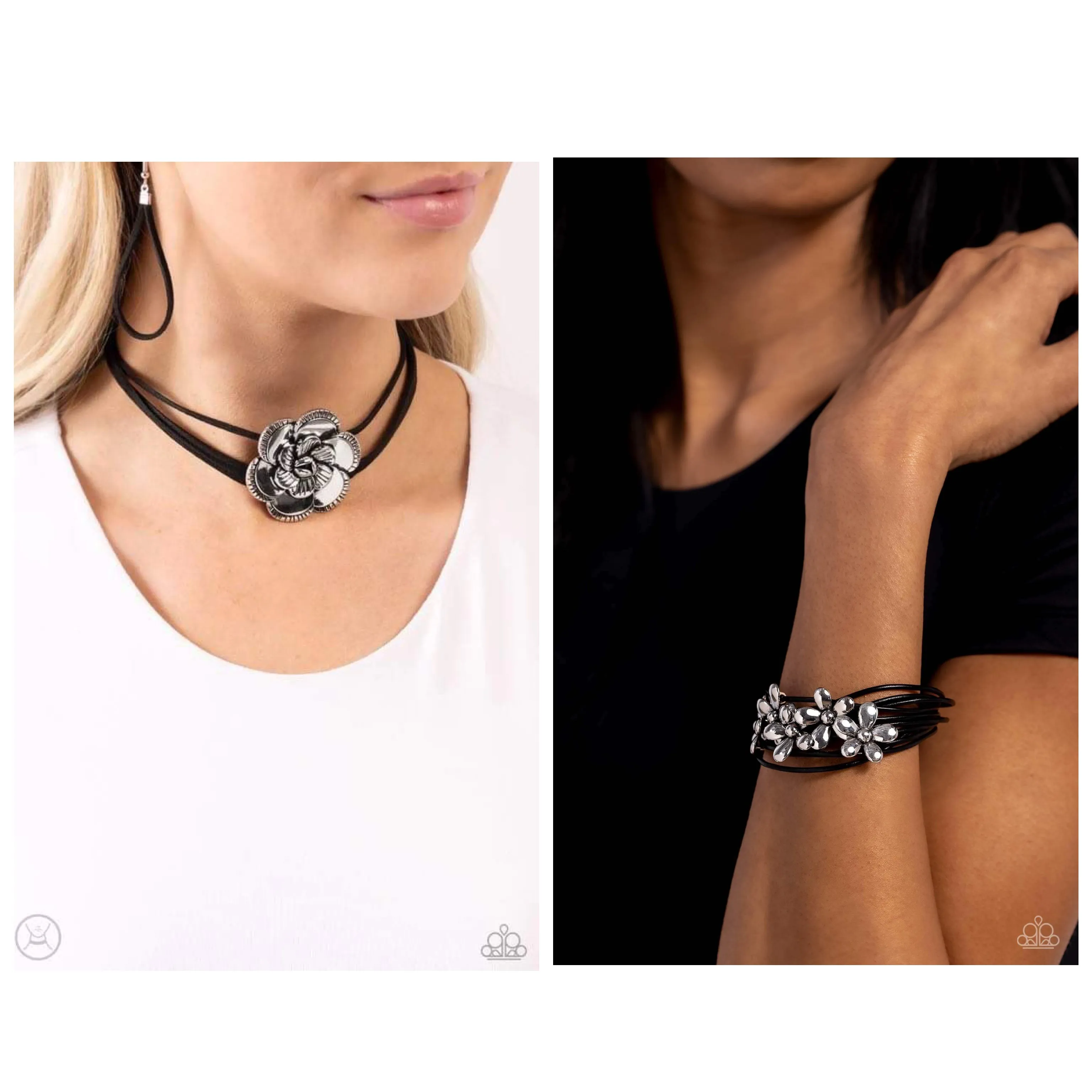 Textured Tapestry -  Black Choker Necklace