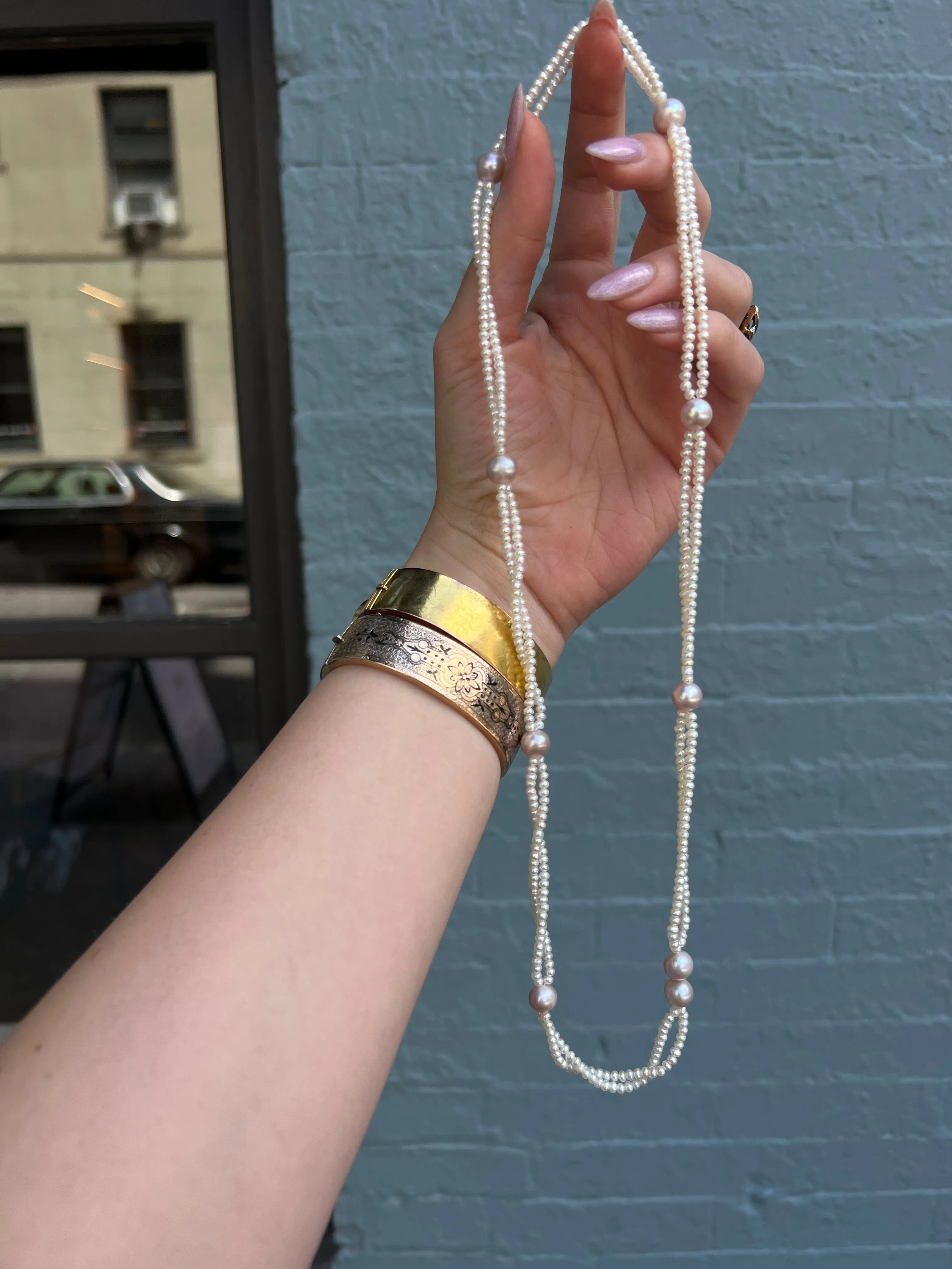 The Eloise Pearl Necklace (Pink Pearls)