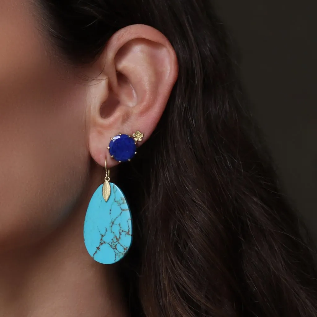 The Lapis Circle Stud Earrings