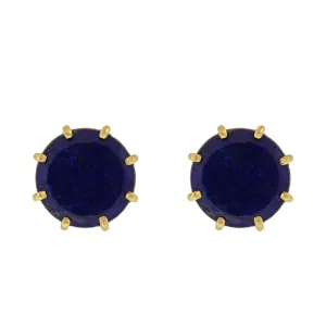 The Lapis Circle Stud Earrings