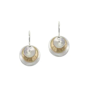 Three Layered Cymbals Wire Earrings
