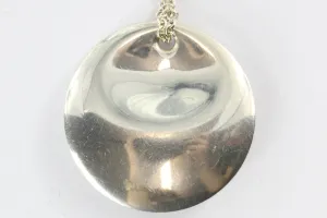 Tiffany & Co Elsa Peretti Sterling Silver Round Disk Pendant Necklace