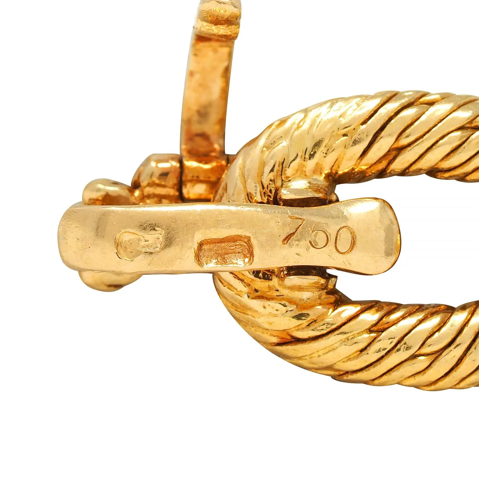 Tiffany & Co. French 1960s 18 Karat Yellow Gold Textured Vintage Oval Link Bracelet