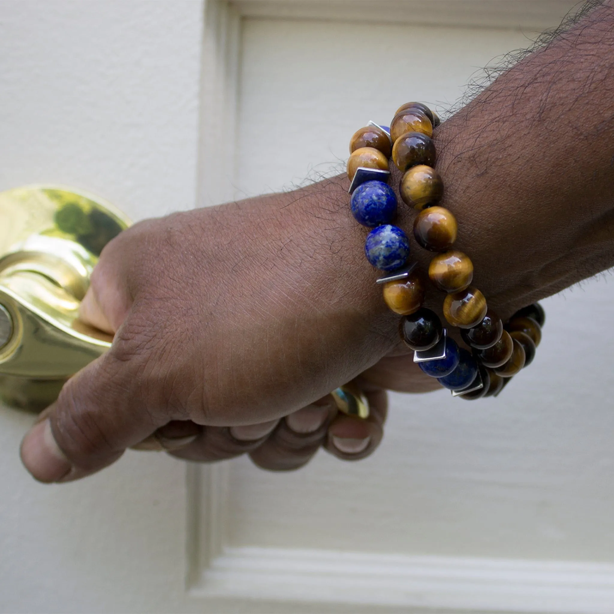 Tiger and Blue Lapis Lazuli Men's bracelets