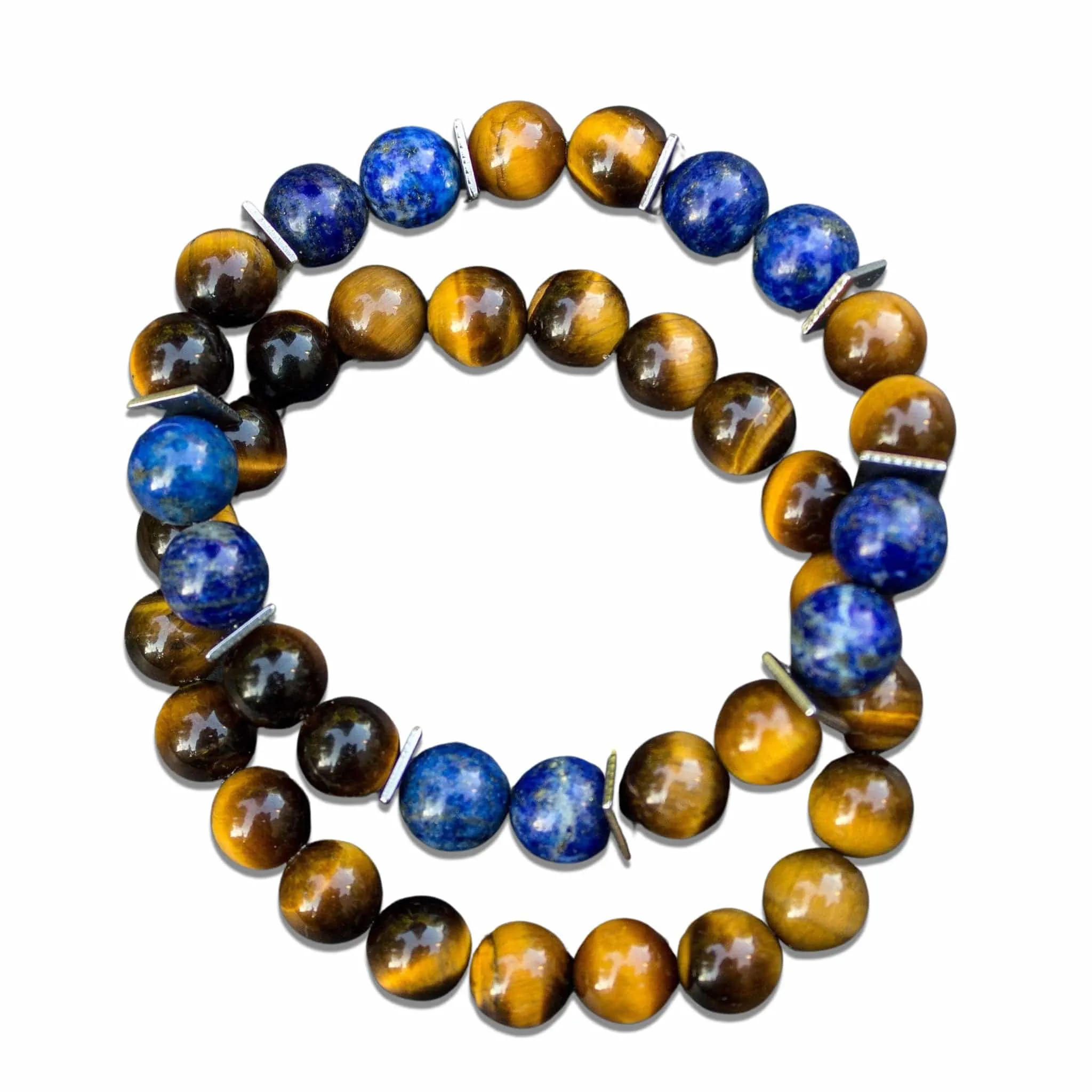 Tiger and Blue Lapis Lazuli Men's bracelets