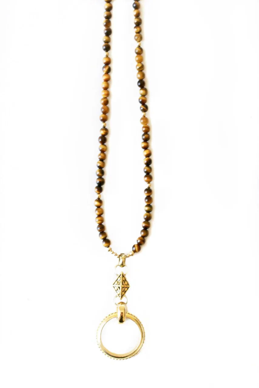 Tigers Eye Gold EyeRing Necklace