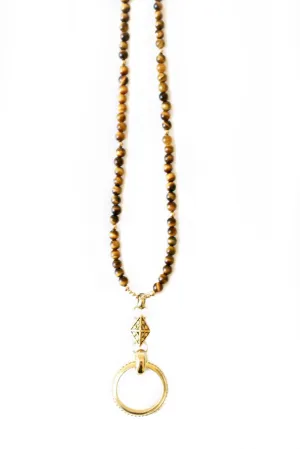 Tigers Eye Gold EyeRing Necklace